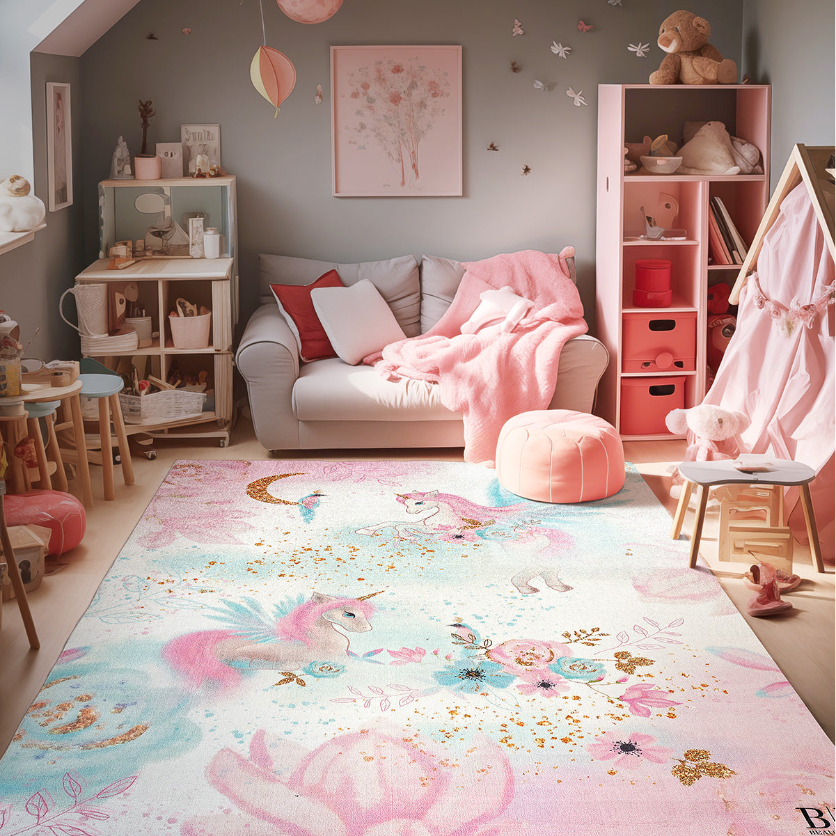 Χαλί παιδικό Fun Art 9588 135x180 Ροζ Default Title από την εταιρεία Beauty Home