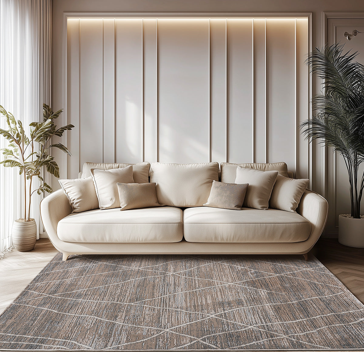 Διάδρομος με το μέτρο Serena Art 9834 67cm Μπεζ,Γκρι Default Title από την εταιρεία Beauty Home