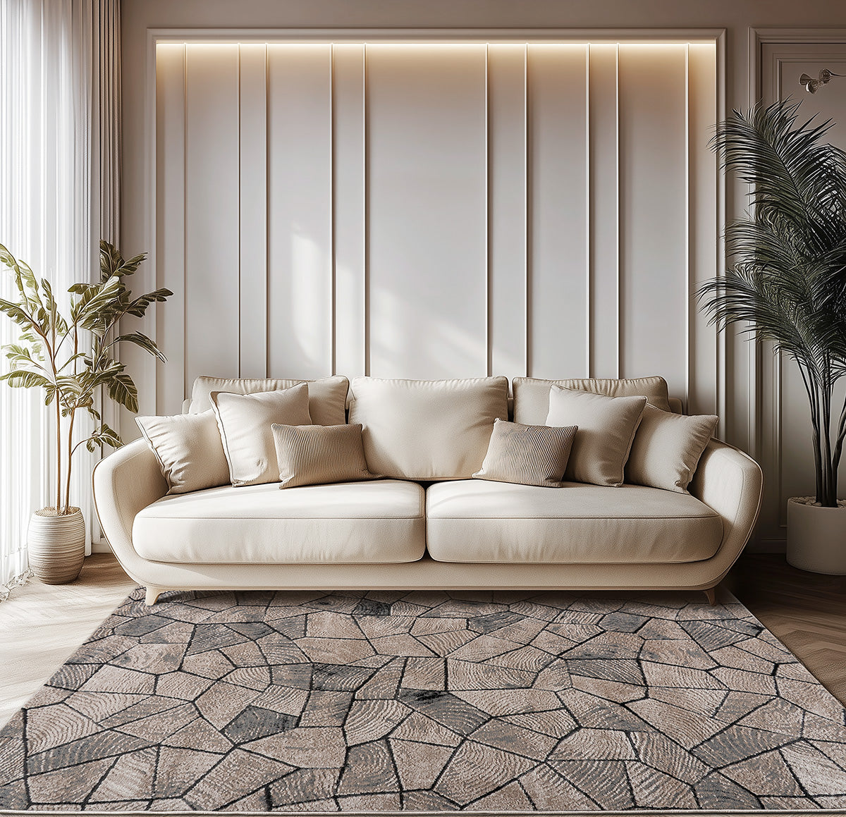 Διάδρομος με το μέτρο Serena Art 9837 67cm Μπεζ,Γκρι Default Title από την εταιρεία Beauty Home
