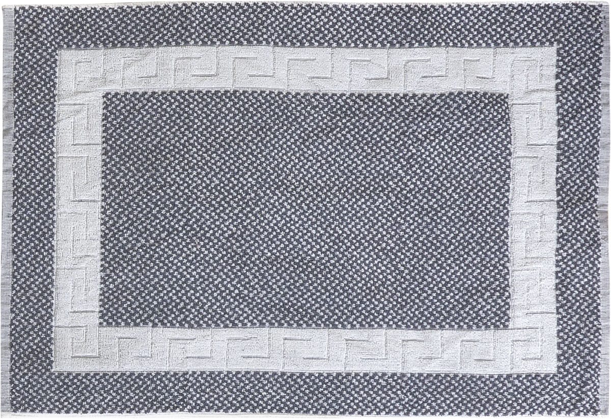 Ταπέτο μπάνιου Atlas Art 3017 νηματοβαφή μαίανδρος 50x75 Γκρι,Λευκό από την εταιρεία Beauty Home