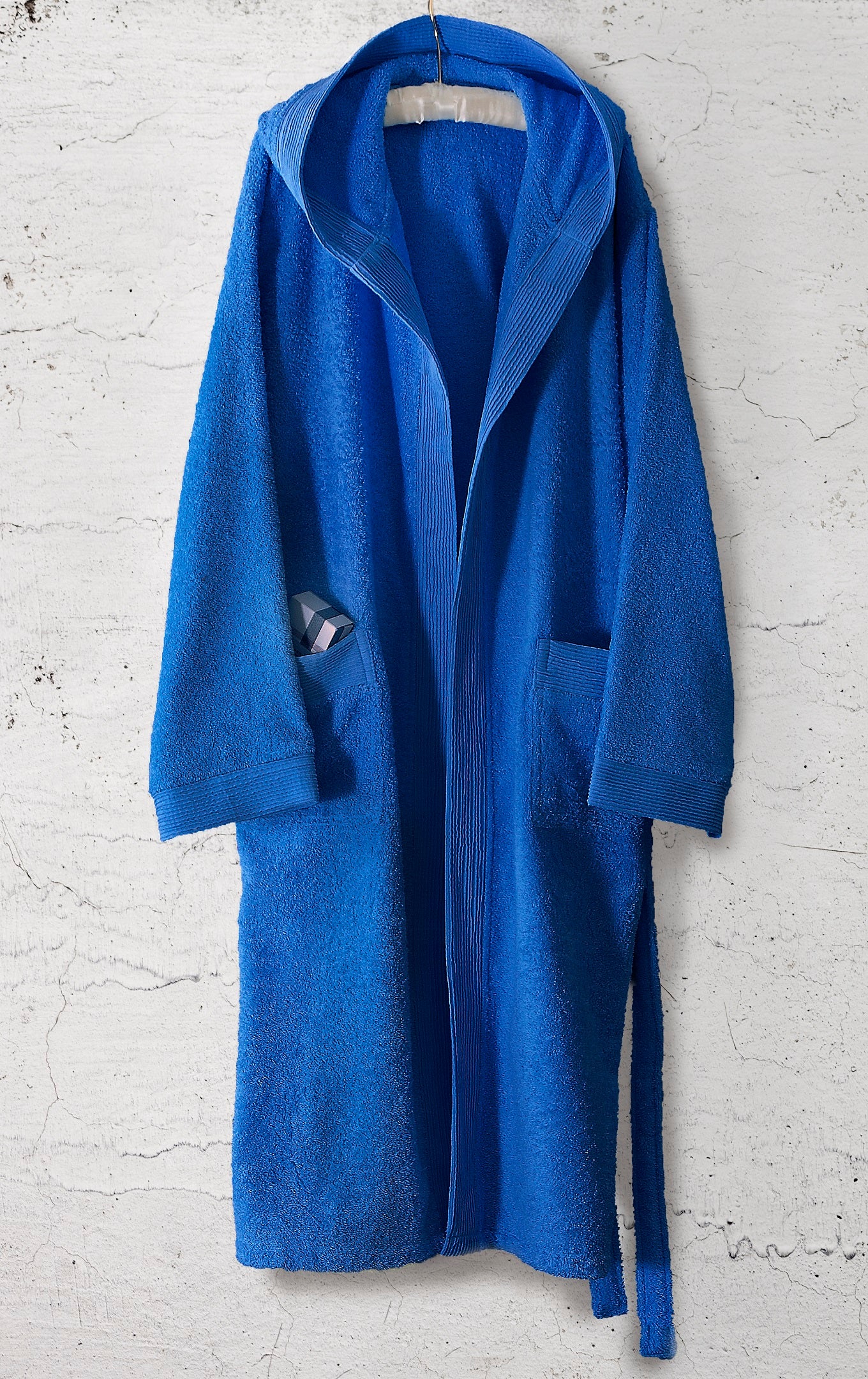 AMADEUS - Μπλε μπουρνούζι με κουκούλα