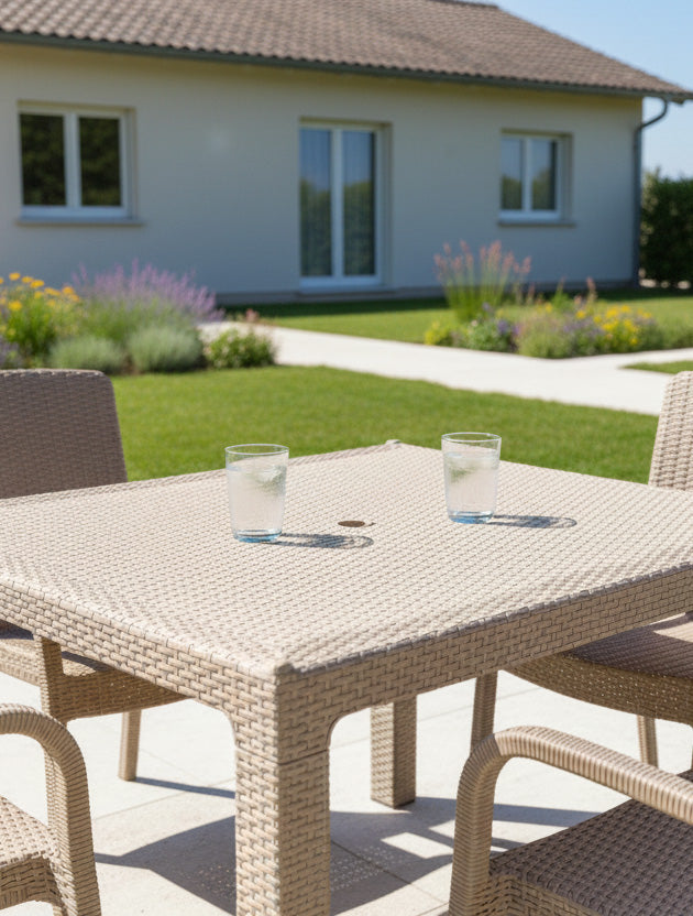 Τραπέζι Rattan BREEZE BEIGE από την εταιρεία Madi