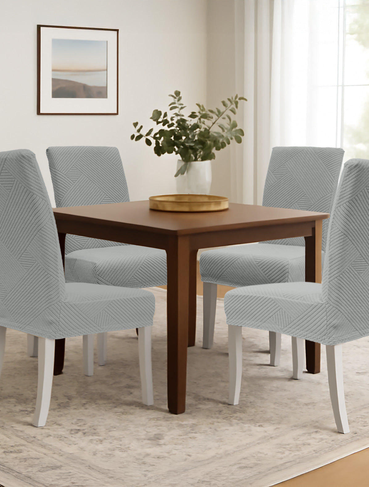 Ελαστικά καλύμματα τραπεζαρίας EARTHLINE GREY από την εταιρεία Madi