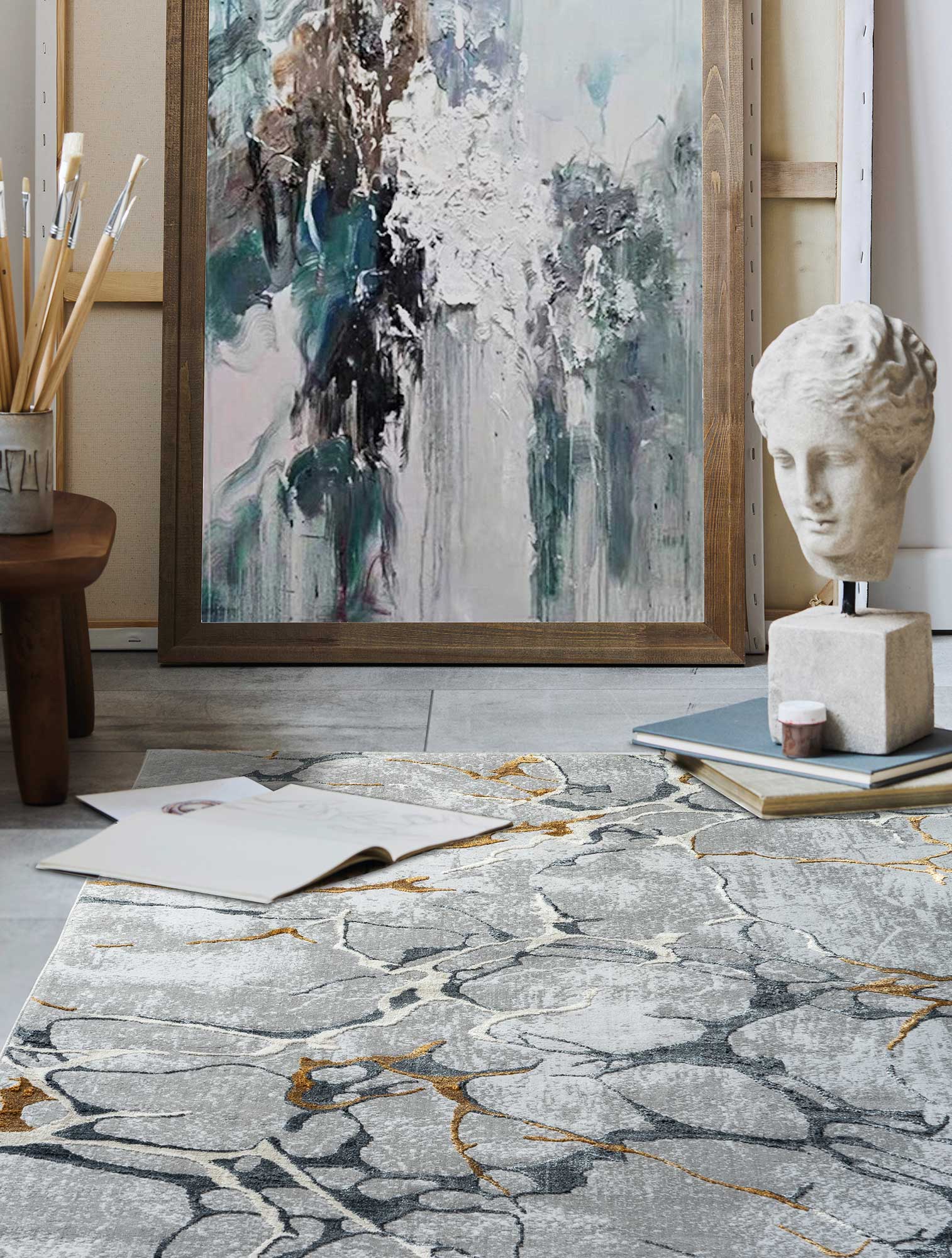 Χαλί MARBLE GREY GOLD από την εταιρεία Madi