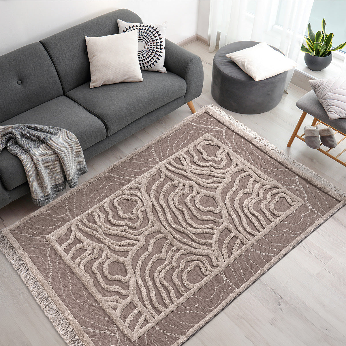 Χαλί Noir Art 9434 200x290 Beige Μπεζ Default Title από την εταιρεία Beauty Home