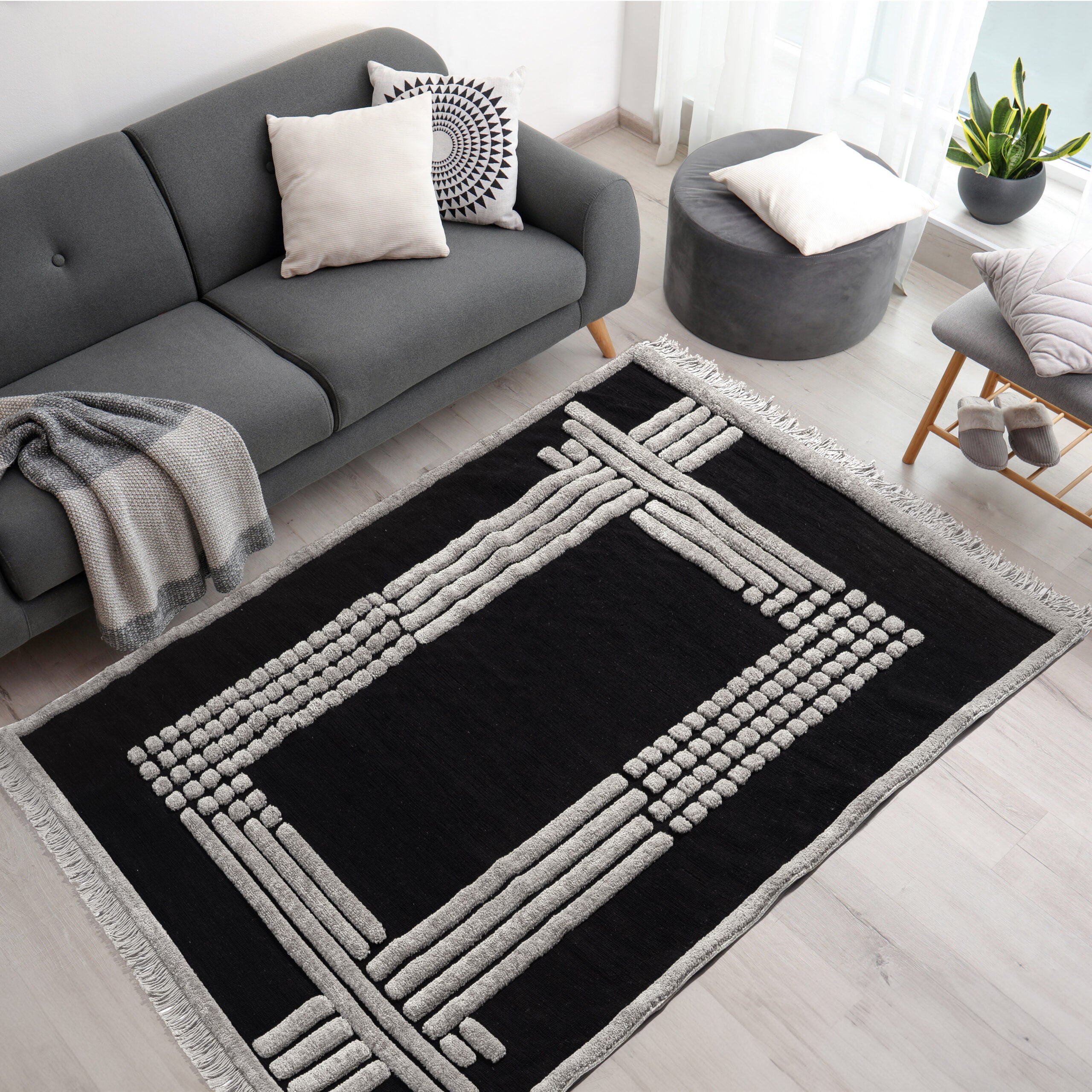 Χαλί Noir Art 9437 Black Μαύρο Beauty Home από την εταιρεία Beauty Home