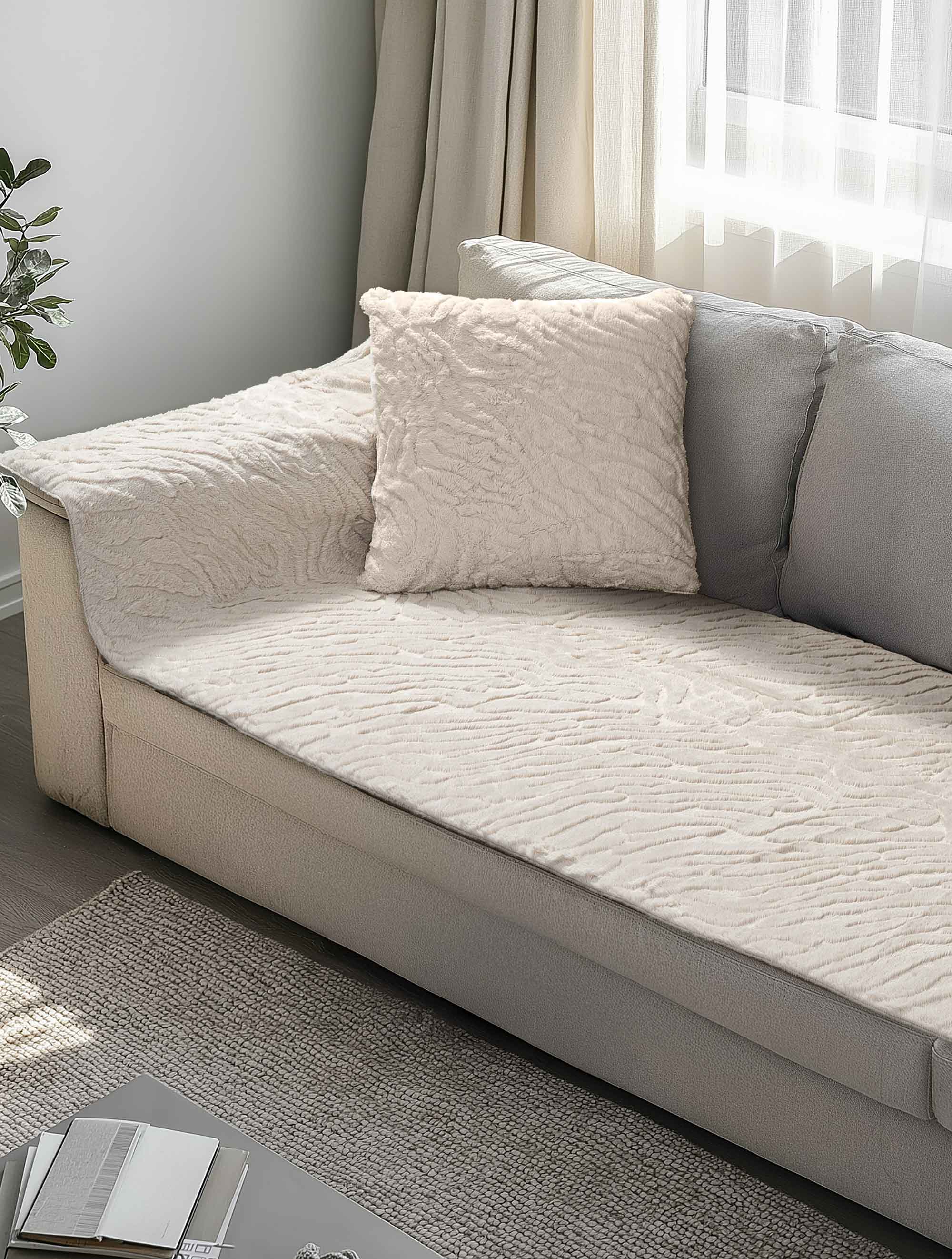 Μεμονωμένο γούνινo κάλυμμα SERANI BEIGE από την εταιρεία Madi