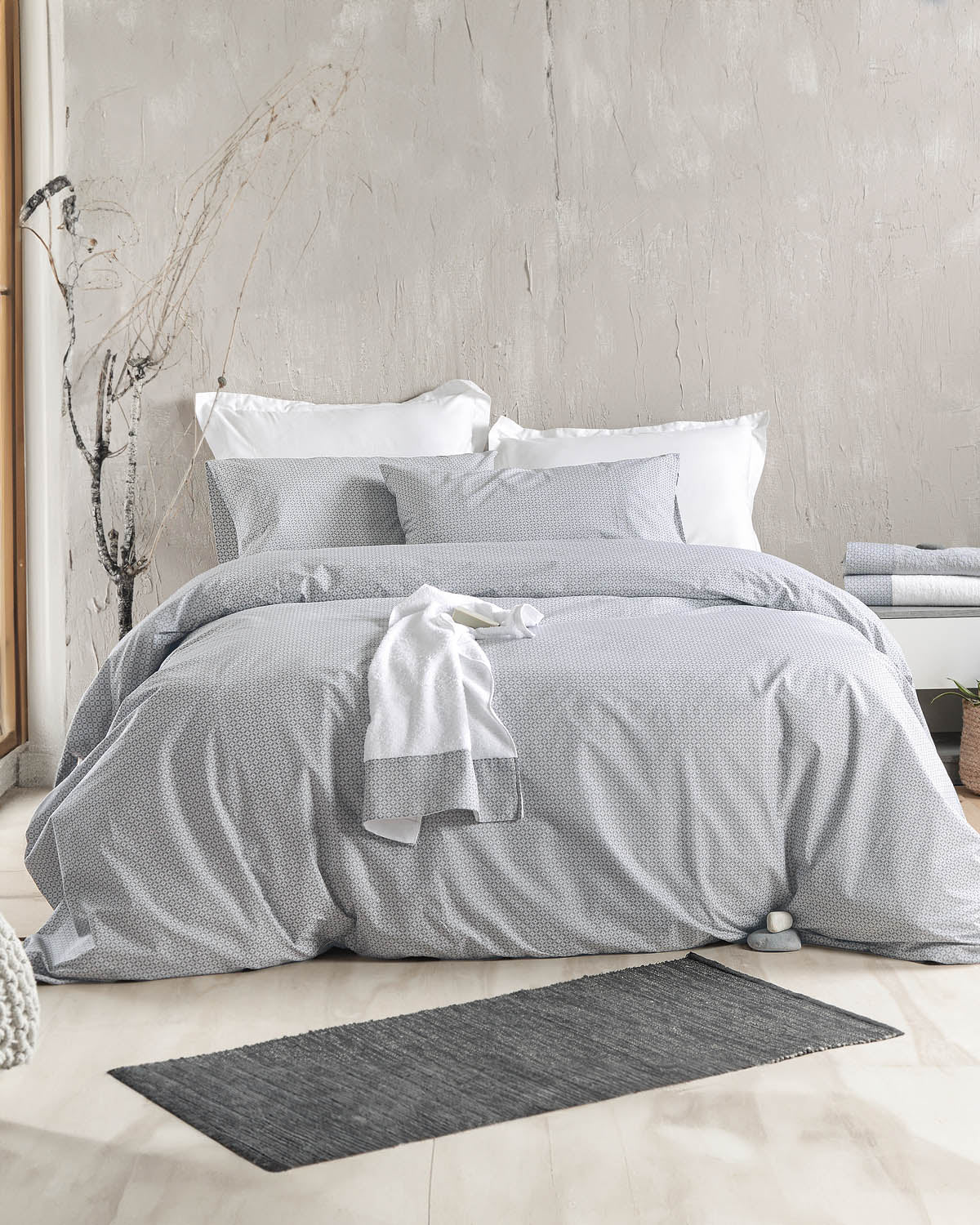 SINCLAIR Γκρι - Σετ σεντόνια Next Γκρι από την εταιρεία Rythmos Home