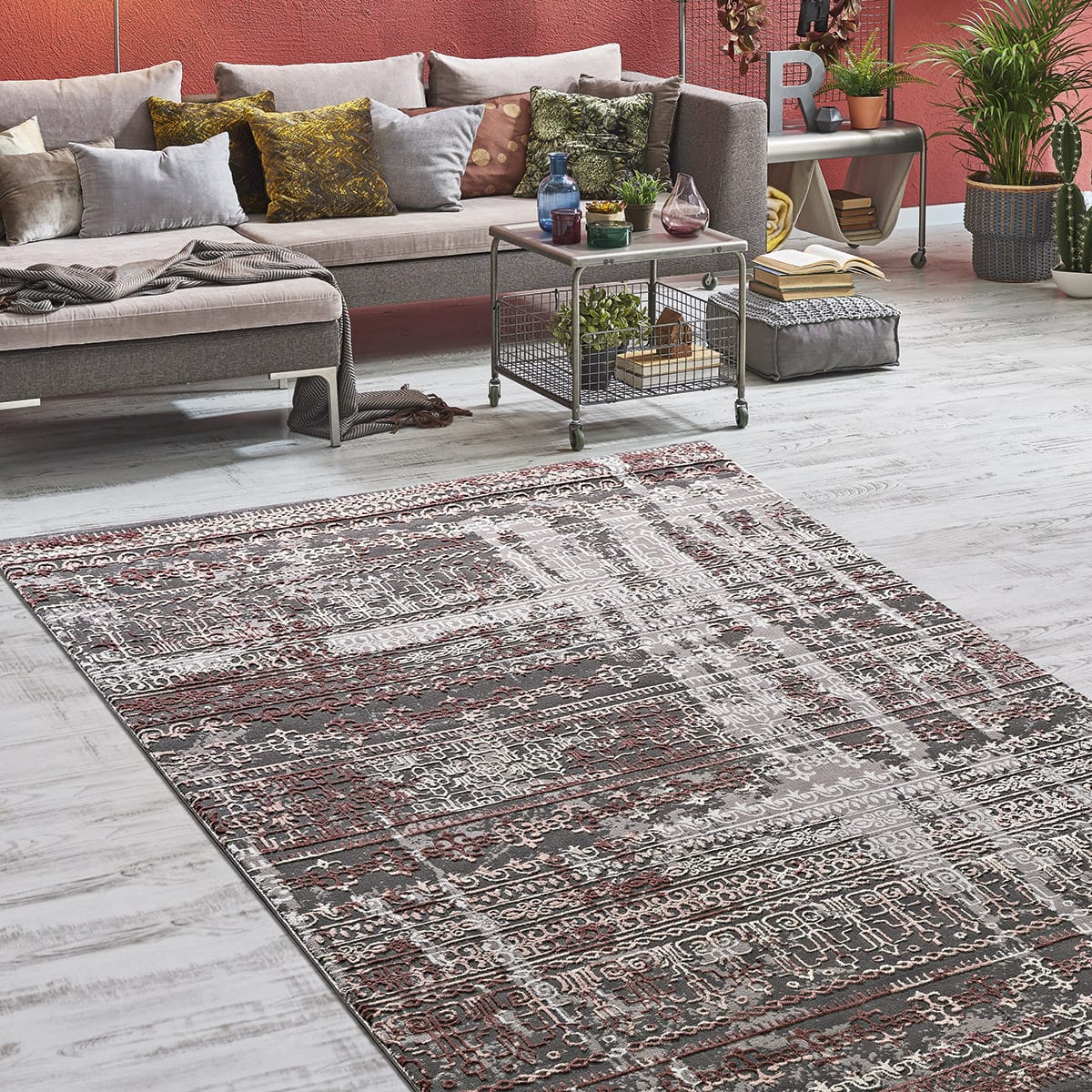 Χαλί Stylish Art 9425 160x230 Γκρι,Ροζ από την εταιρεία Beauty Home