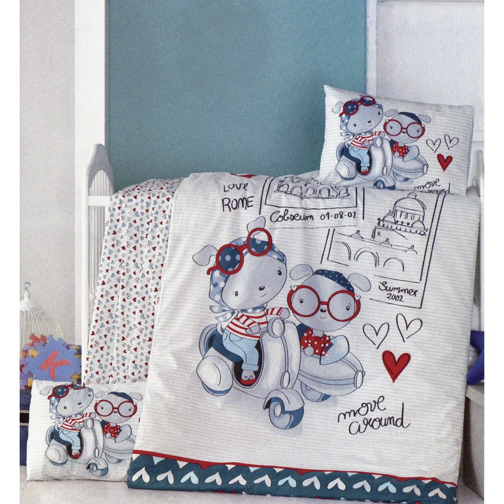 TRAVEL BEARS - Σετ παπλωματοθήκη βρεφική 2 τεμ. 100 x 150 Μπλε 100 x 150 από την εταιρεία Rythmos Home