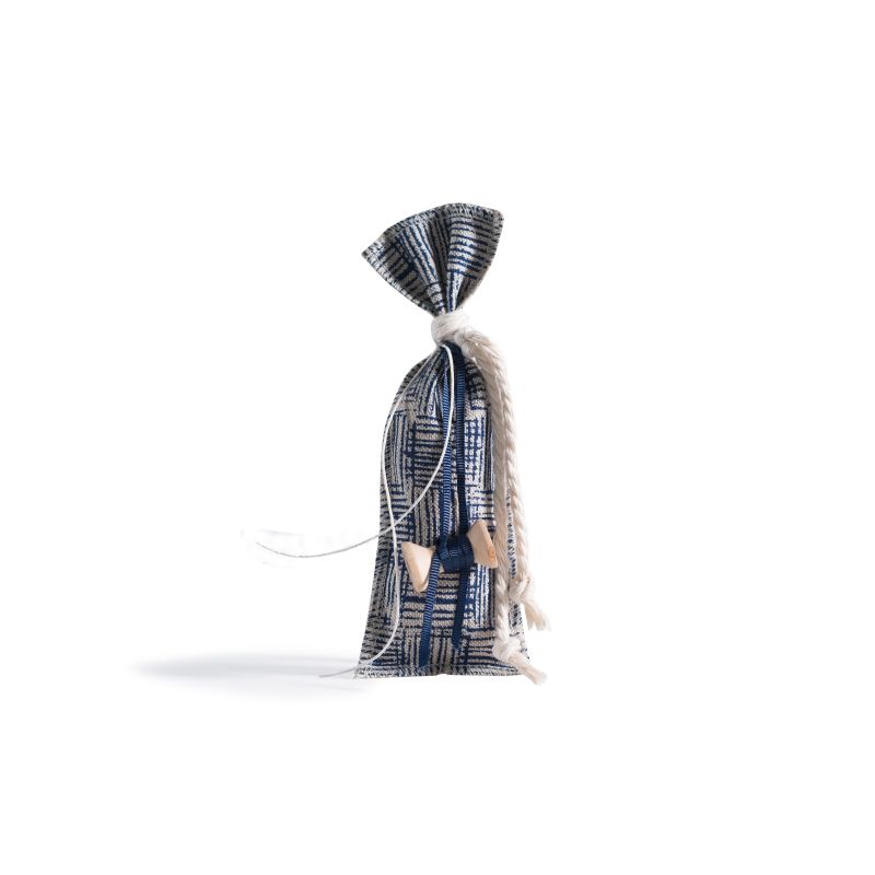 ΠΟΥΓΚΙ 6 x 19 cm ΜΠΛΕ ΚΑΡΩ ΓΡΑΜΜΕΣ