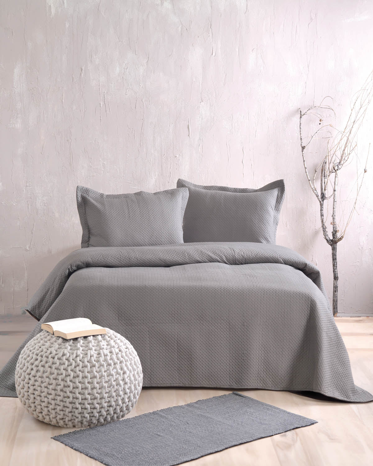 ALLURE Γκρι - Σετ κουβερλί Υπέρδιπλο Γκρι 220 x 240 από την εταιρεία Rythmos Home