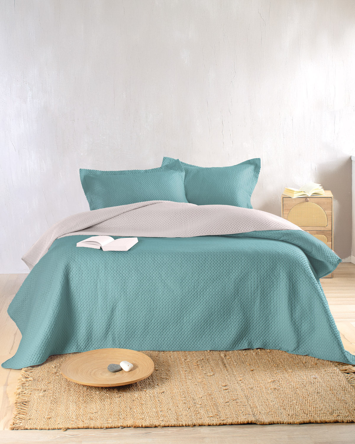 ALLURE Πετρόλ-Μπεζ - Σετ κουβερλί Πετρολ-Μπεζ από την εταιρεία Rythmos Home