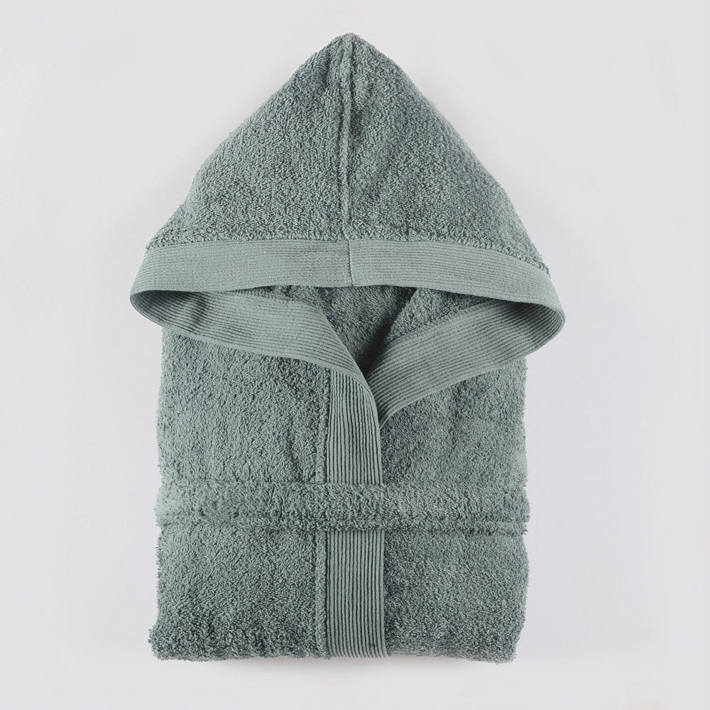 AMADEUS - Γκριζοπράσινο μπουρνούζι με κουκούλα από την εταιρεία Rythmos Home