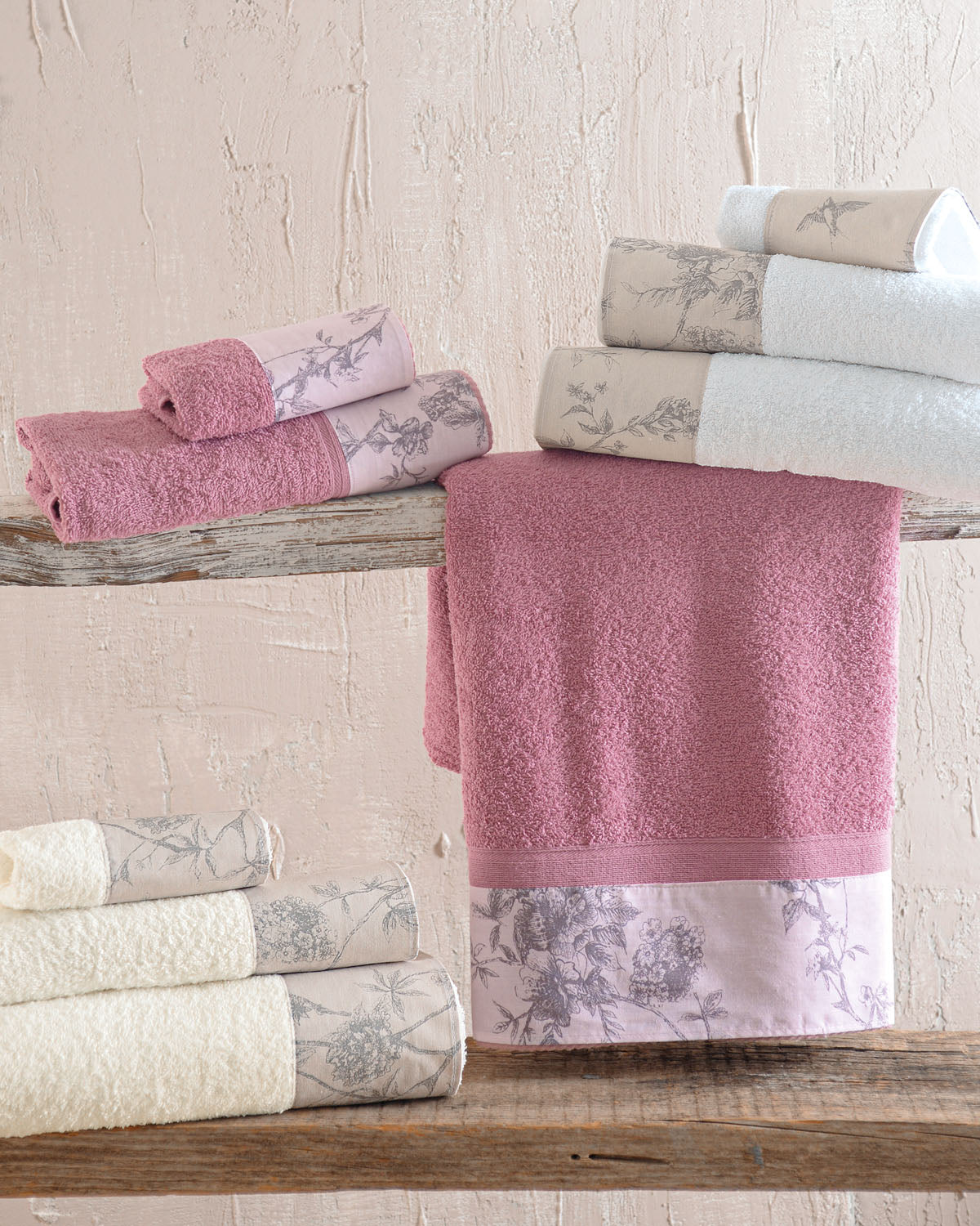 AURORA Ρόδι-Ροζ - Σετ πετσέτες 3 τεμ. από την εταιρεία Rythmos Home