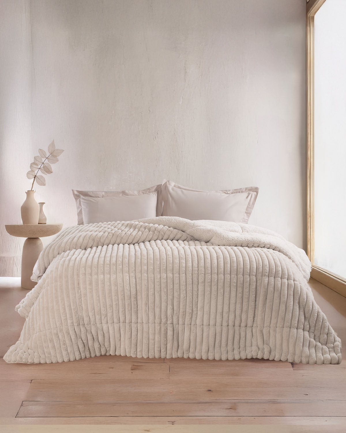 BUTTER Εκρού - Κουβερτοπάπλωμα Υπέρδιπλο Εκρού 220 x 240 από την εταιρεία Rythmos Home