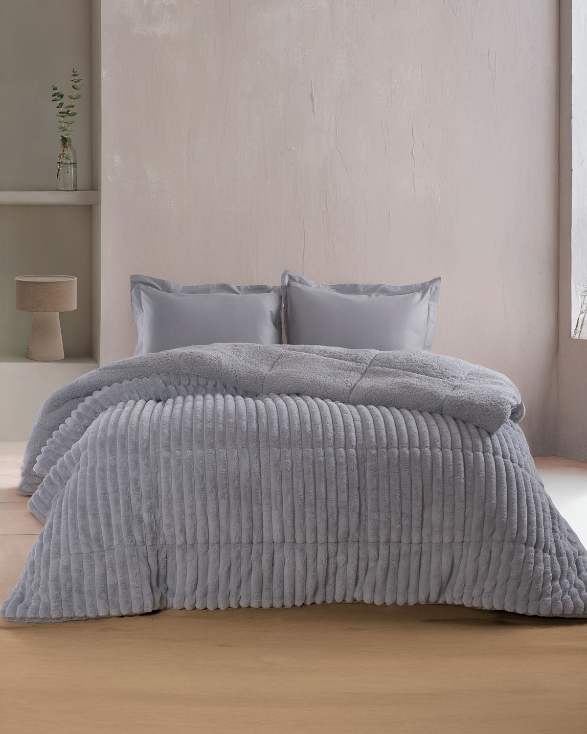 BUTTER Γκρι Ανοιχτό - Κουβερτοπάπλωμα Υπέρδιπλο Γκρι ανοιχτό 220 x 240 από την εταιρεία Rythmos Home