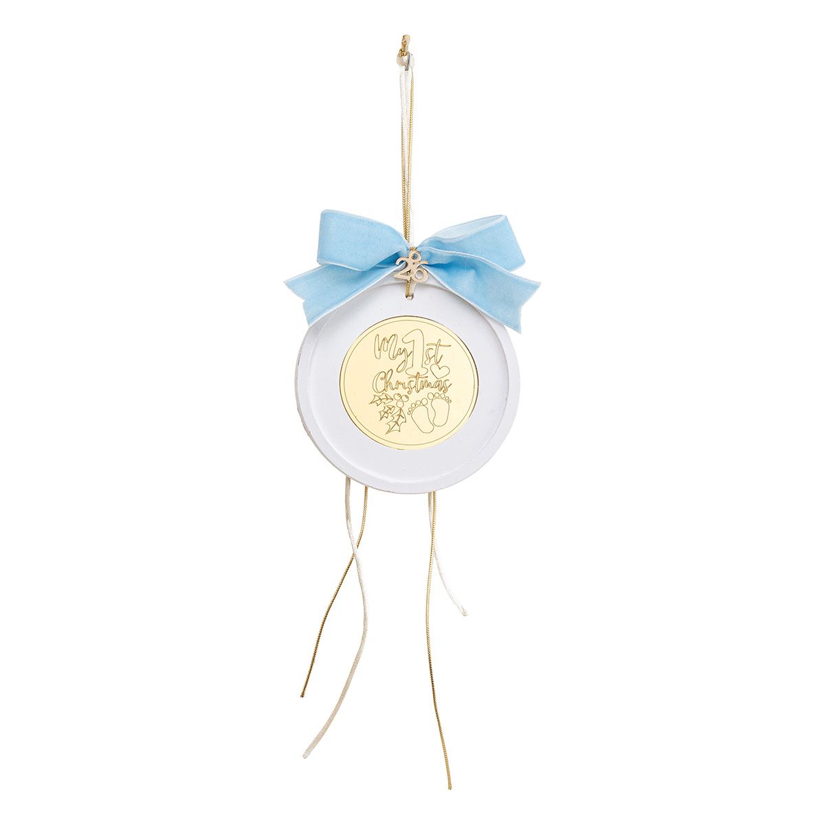 ΚΡΕΜΑΣΤΟ ΣΤΡΟΓΓΥΛΟ ΚΕΡΑΜΙΚΟ ME PLEXI MY 1st CHRISTMAS ΓΑΛΑΖΙΟ