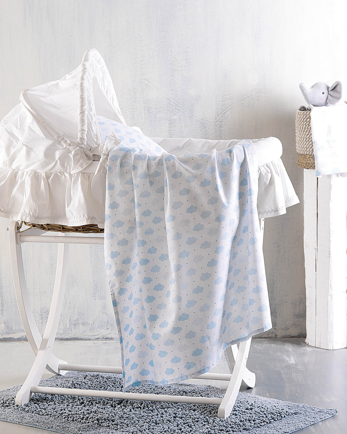 CLOUDY Μπλε - Σετ σεντόνια βρεφικά 3 τεμ. από την εταιρεία Rythmos Home
