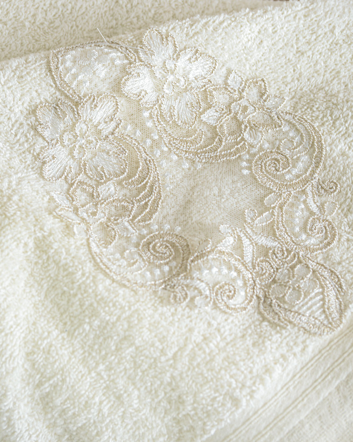 CYBELE Εκρού - Σετ πετσέτες 3 τεμ. ΜΟΤΙΦ από την εταιρεία Rythmos Home