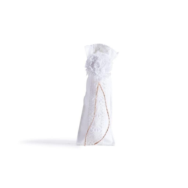 ΠΟΥΓΚΙ ΜΕ ΔΑΝΤΕΛΑ 6 x 19 cm ΛΕΥΚΟ-ΛΕΥΚΗ