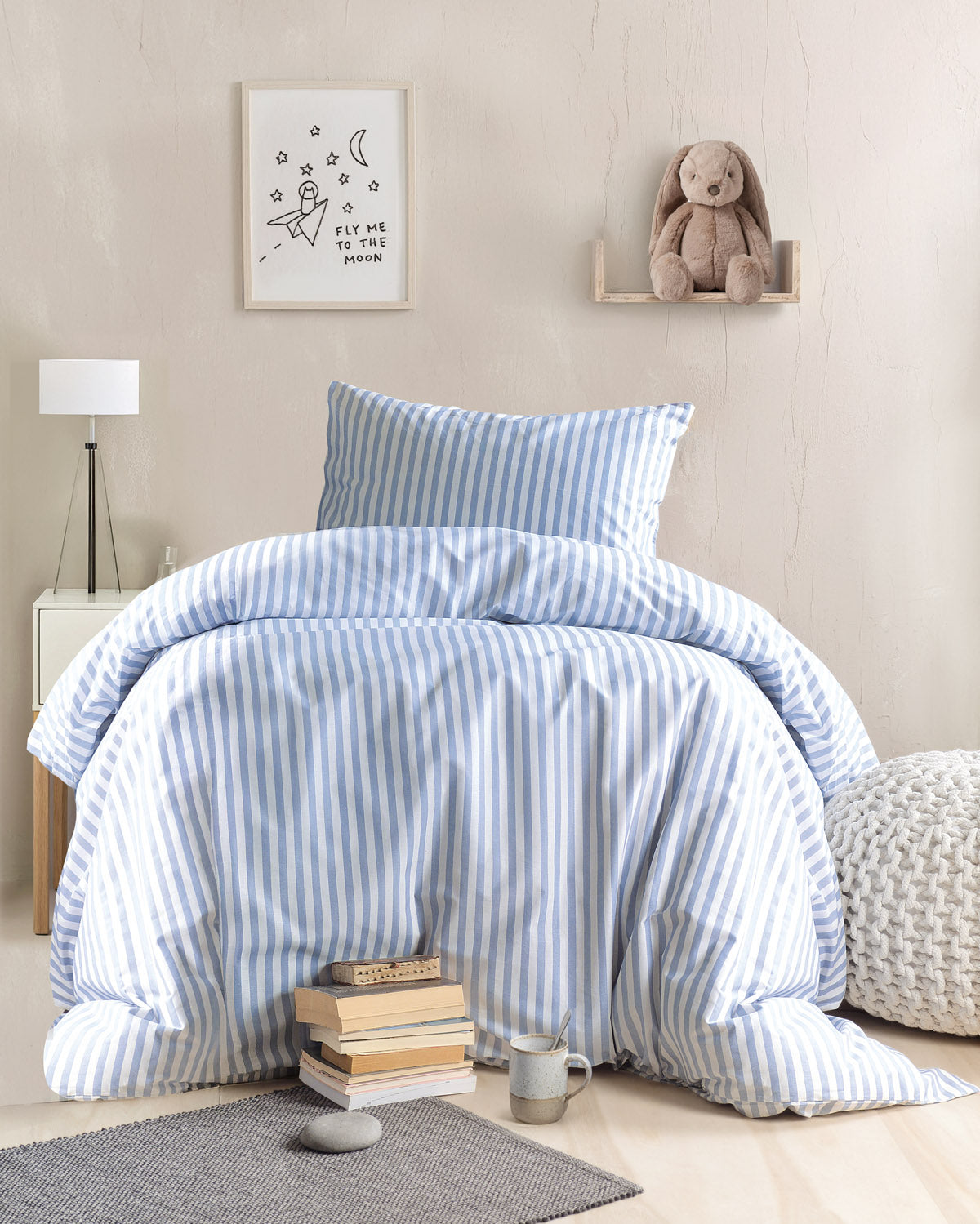 ELOISE Γαλάζιο - Σετ σεντόνια παιδικά 3 τεμ. Γαλάζιο από την εταιρεία Rythmos Home