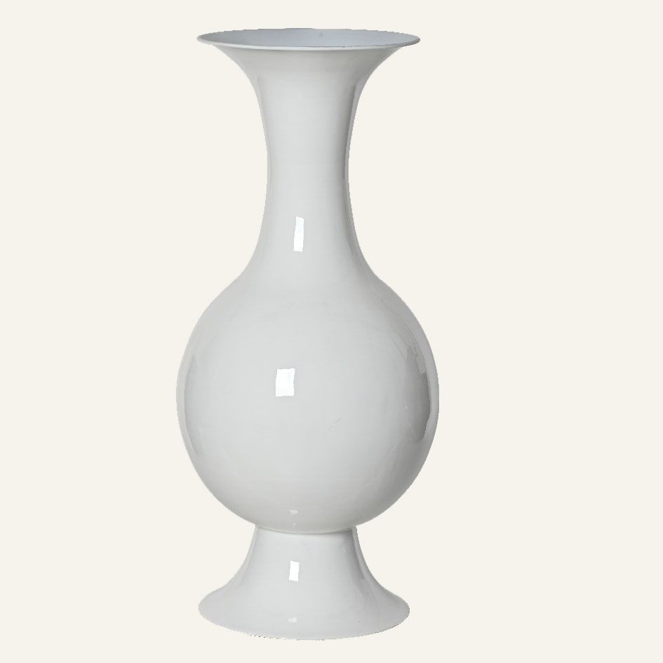 Μεταλλικό Βάζο Λευκό 77 x 39 cm