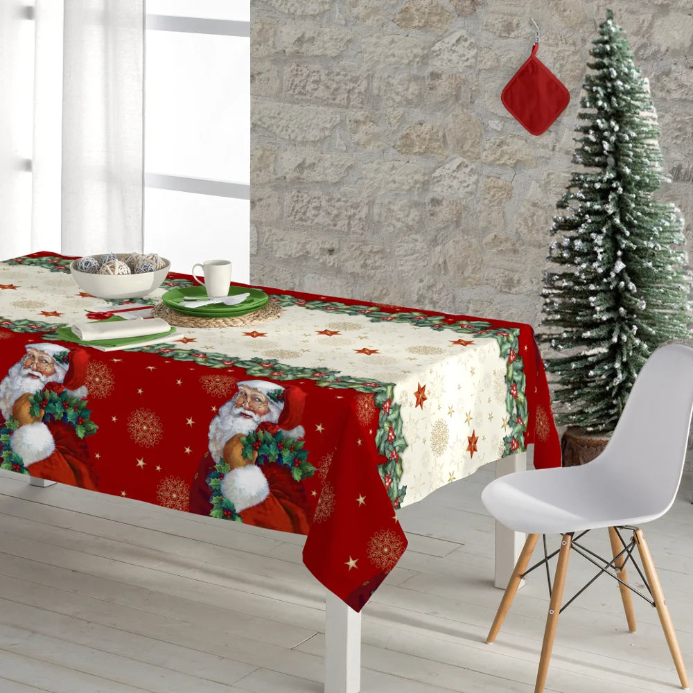 Τραπεζομάντηλο Χριστουγεννιάτικο Santa Κόκκινο 140 X 140, 140 X 180, 140 X 220, 140 X 260 από την εταιρεία Borea Home Textiles