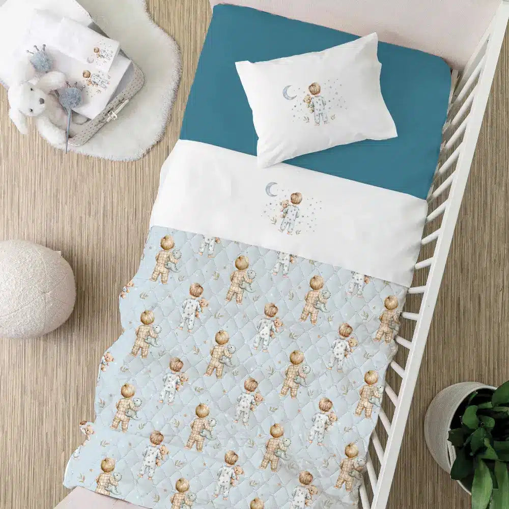 Κουβερλί Κούνιας Goodnight Σιέλ από την εταιρεία Borea Home Textiles