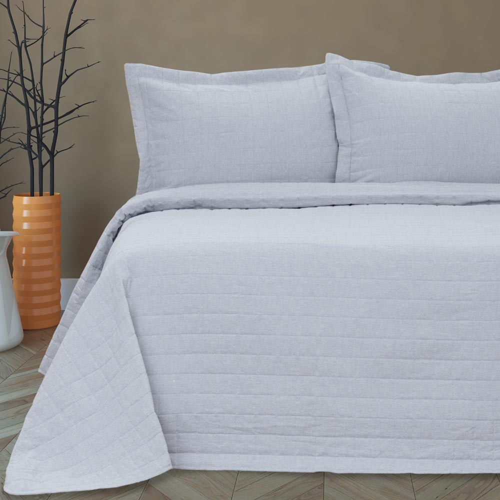 Κουβερλί Λινό Μονό Γκρι 160 x 220 cm ΜΟΝΟ από την εταιρεία Borea Home Textiles