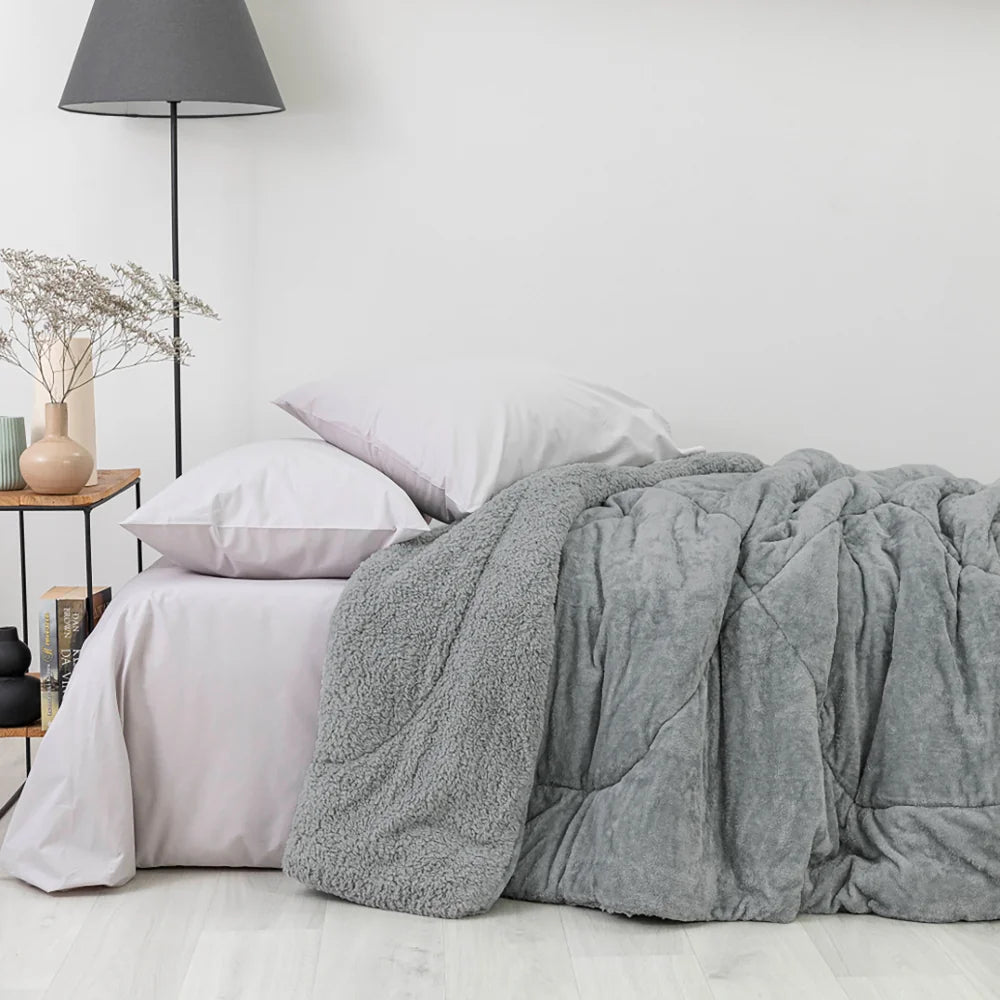 Κουβερτοπάπλωμα Cozy King Size Γκρι 230 x 260 cm ΥΠΕΡΔΙΠΛΟ από την εταιρεία Borea Home Textiles