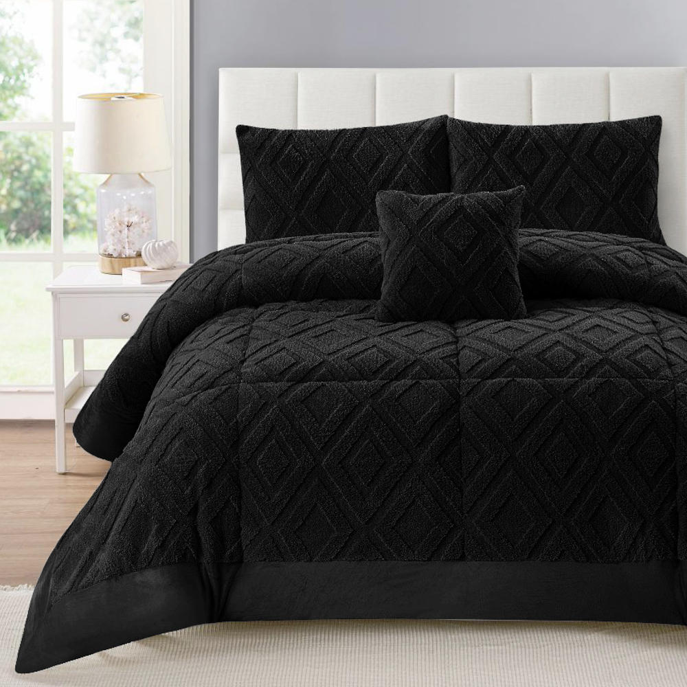 Κουβερτοπάπλωμα Rhombus Υπέρδιπλο Μαύρο 220 x 240 cm ΥΠΕΡΔΙΠΛΟ από την εταιρεία Borea Home Textiles