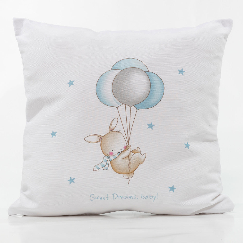 Μαξιλάρι Διακοσμητικό Printed Sweet Dreams Baby Λευκό-Σιέλ από την εταιρεία Borea Home Textiles