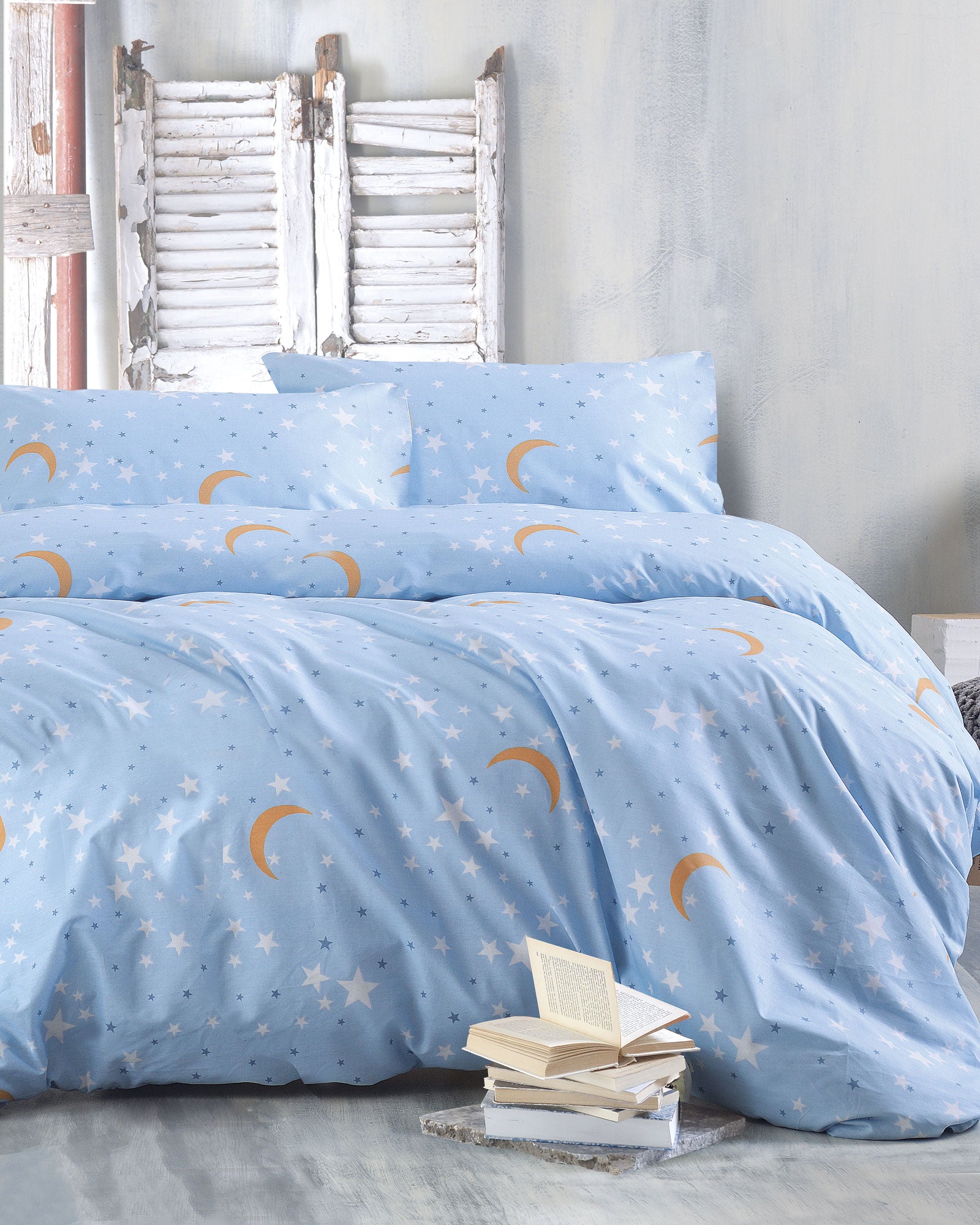 MOONLIGHT Μπλε - Σετ παπλωματοθήκη Diva Ημίδιπλο Ροζ 160 x 250 από την εταιρεία Rythmos Home