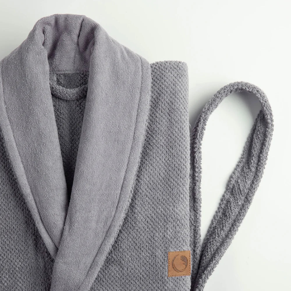 Μπουρνούζι Ενηλίκων Με Γιακά Lava Γκρι από την εταιρεία Borea Home Textiles