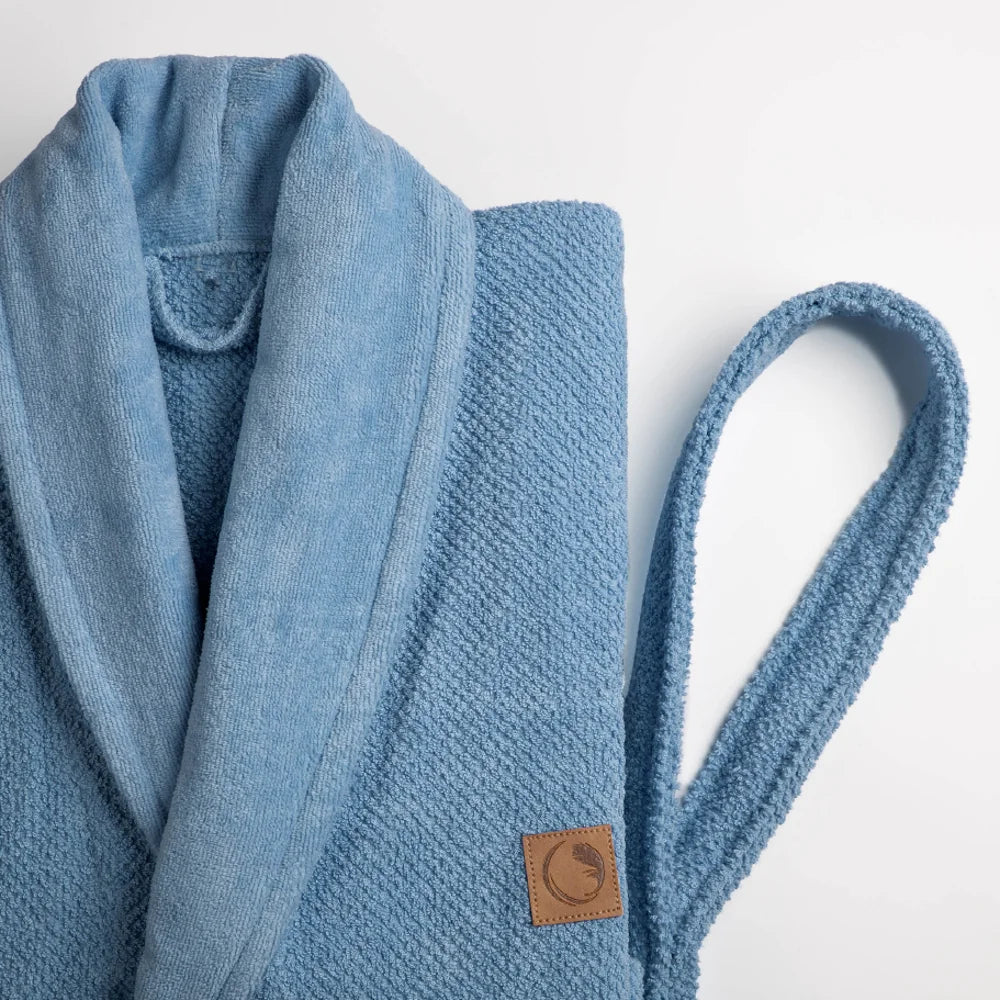 Μπουρνούζι Ενηλίκων Με Γιακά Lava Πετρόλ από την εταιρεία Borea Home Textiles