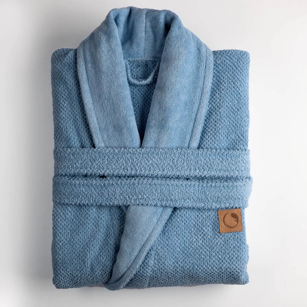 Μπουρνούζι Ενηλίκων Με Γιακά Lava Πετρόλ από την εταιρεία Borea Home Textiles