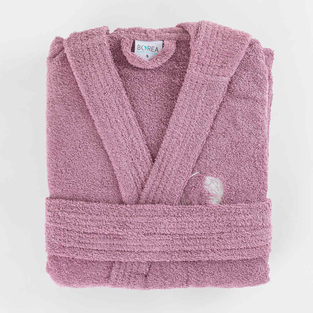 Μπουρνούζι Ενηλίκων Με Κουκούλα Logo Μωβ από την εταιρεία Borea Home Textiles