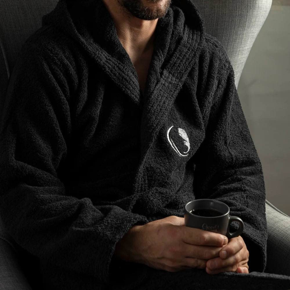 Μπουρνούζι Ενηλίκων Με Κουκούλα Logo Λιλά από την εταιρεία Borea Home Textiles