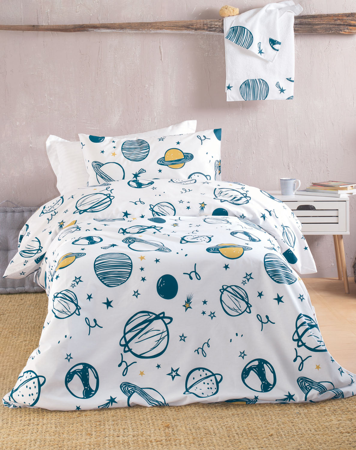 SATURN Λευκό - Ζεύγος μαξιλαροθήκες 50 x 70 Λευκό 50 x 70 από την εταιρεία Rythmos Home