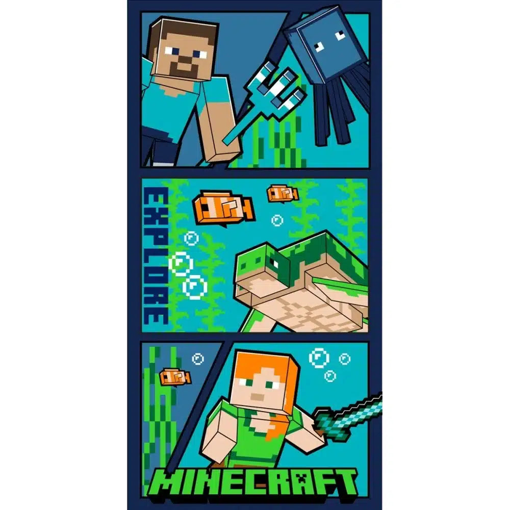 Πετσέτα Θαλάσσης Microfiber Minecraft από την εταιρεία Borea Home Textiles