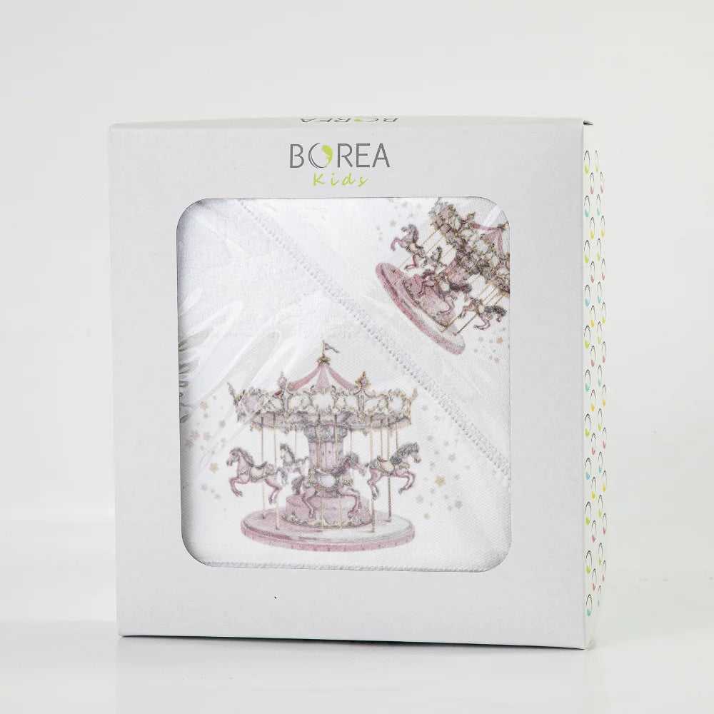 Πετσέτες Σετ 2ΤΜΧ Carousel Λευκό-Ροζ από την εταιρεία Borea Home Textiles