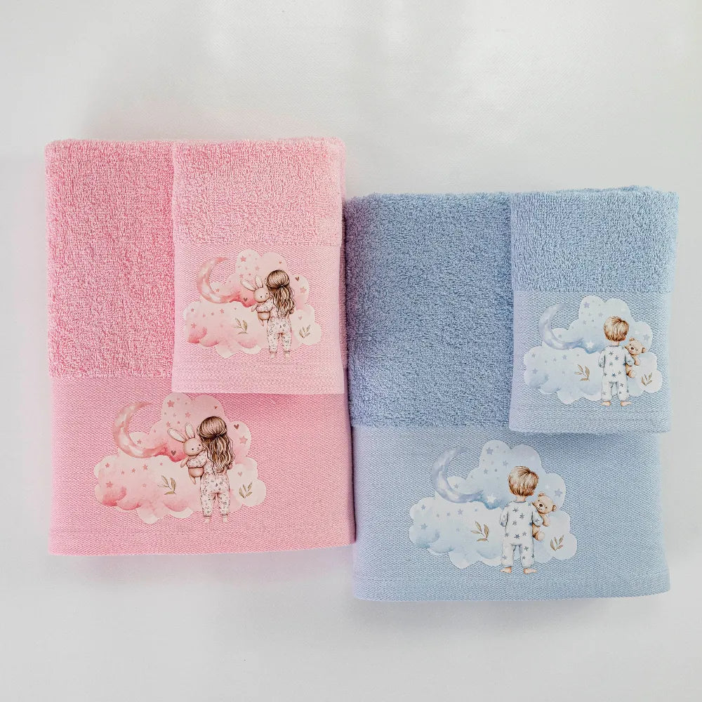 Πετσέτες Σετ 2ΤΜΧ Goodnight Σιέλ από την εταιρεία Borea Home Textiles