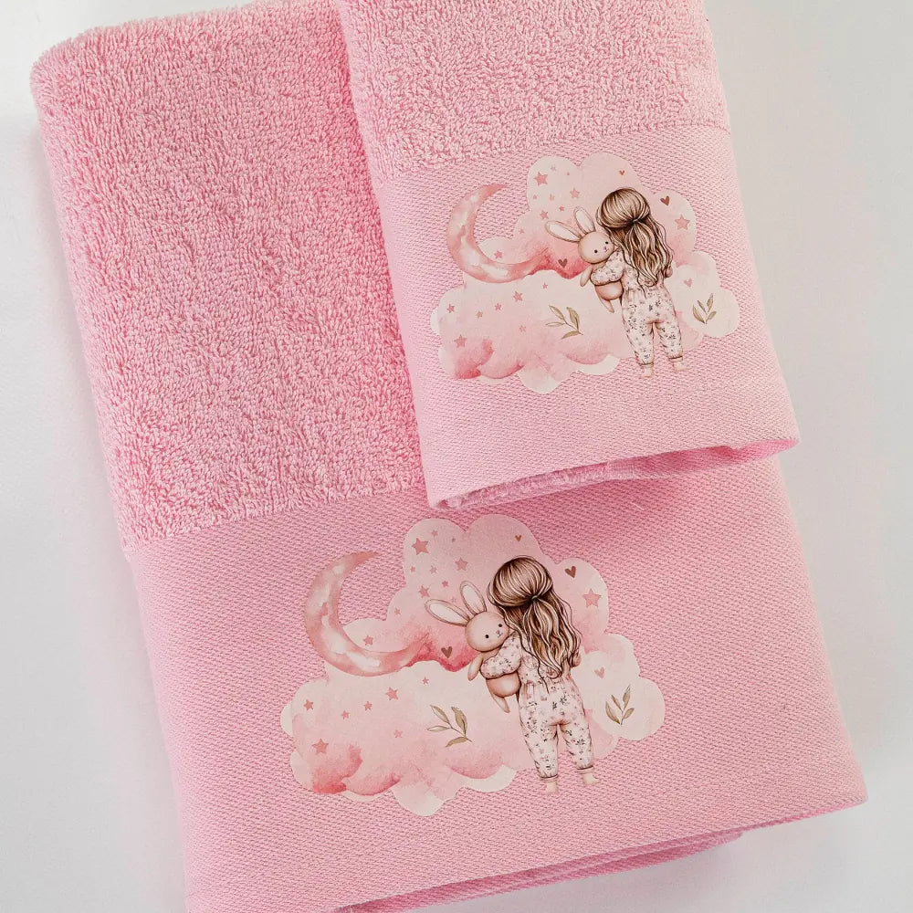 Πετσέτες Σετ 2ΤΜΧ Goodnight Ροζ από την εταιρεία Borea Home Textiles