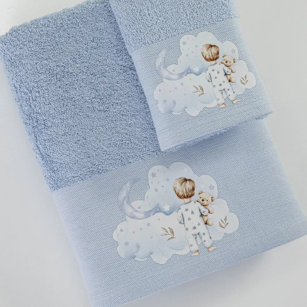 Πετσέτες Σετ 2ΤΜΧ Goodnight Σιέλ από την εταιρεία Borea Home Textiles