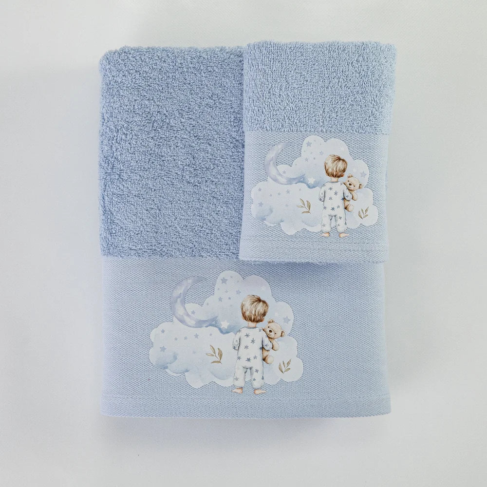 Πετσέτες Σετ 2ΤΜΧ Goodnight Σιέλ από την εταιρεία Borea Home Textiles