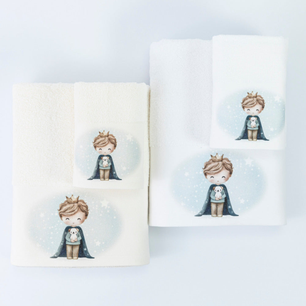 Πετσέτες Σετ 2ΤΜΧ Little King Εκρού από την εταιρεία Borea Home Textiles