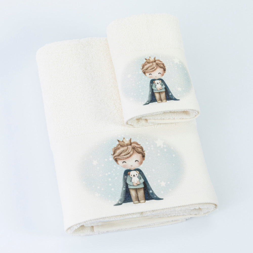 Πετσέτες Σετ 2ΤΜΧ Little King Εκρού από την εταιρεία Borea Home Textiles