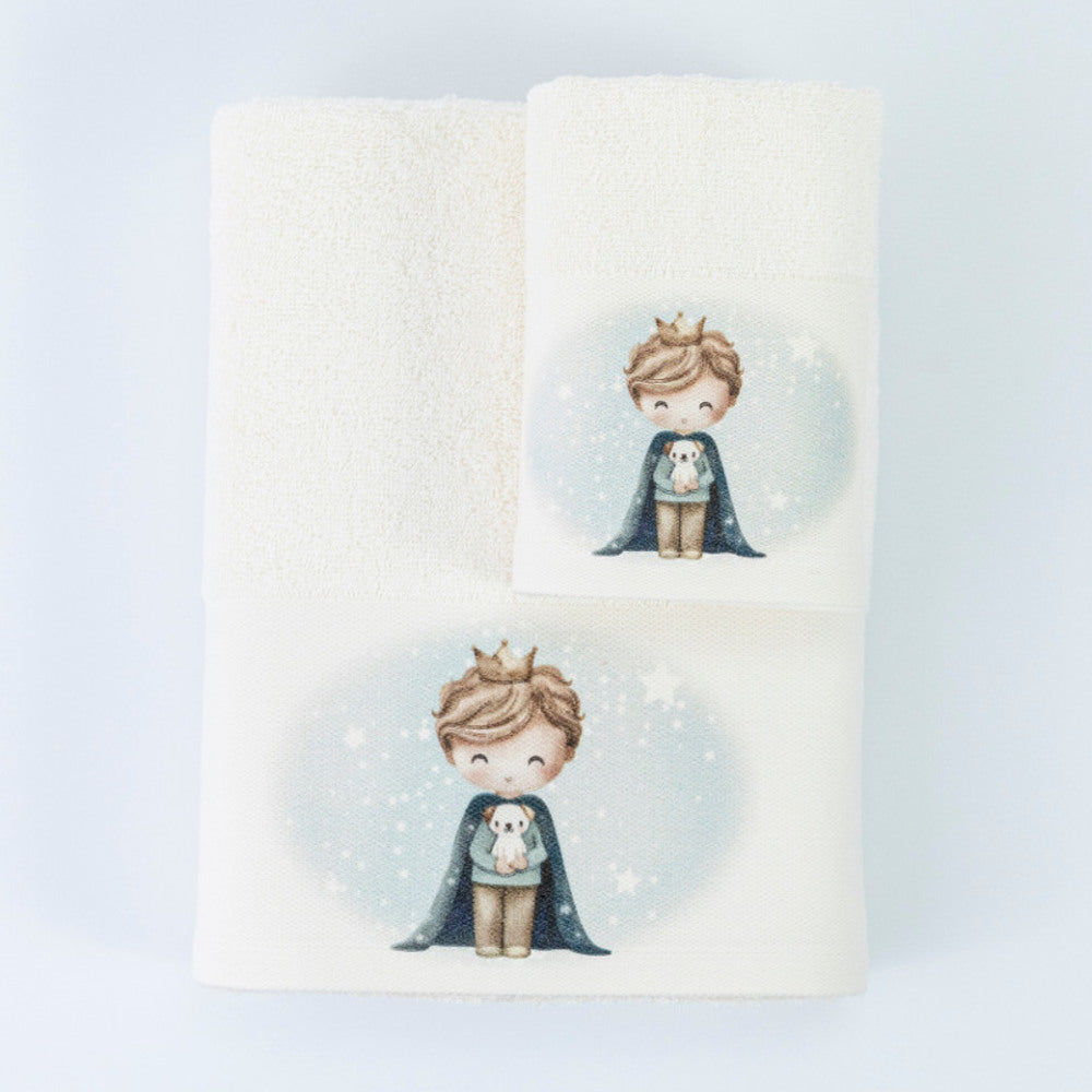 Πετσέτες Σετ 2ΤΜΧ Little King Εκρού από την εταιρεία Borea Home Textiles