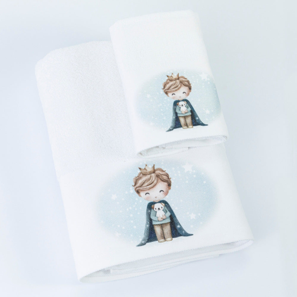 Πετσέτες Σετ 2ΤΜΧ Little King Λευκό από την εταιρεία Borea Home Textiles